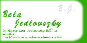 bela jedlovszky business card